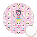 Kids Sugar Skulls Printed Cookie Topper - Round (Personalized)