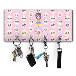 Kids Sugar Skulls Key Hanger w/ 4 Hooks w/ Graphics and Text