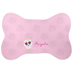 Kids Sugar Skulls Bone Shaped Dog Food Mat (Large) (Personalized)