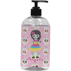 Kids Sugar Skulls Plastic Soap / Lotion Dispenser (16 oz - Large - Black) (Personalized)