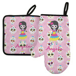 Kids Sugar Skulls Left Oven Mitt & Pot Holder Set w/ Name or Text