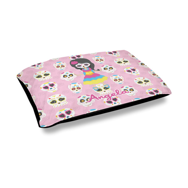 Custom Kids Sugar Skulls Outdoor Dog Bed - Medium (Personalized)