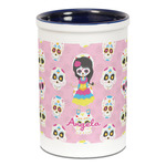 Kids Sugar Skulls Ceramic Pencil Holders - Blue