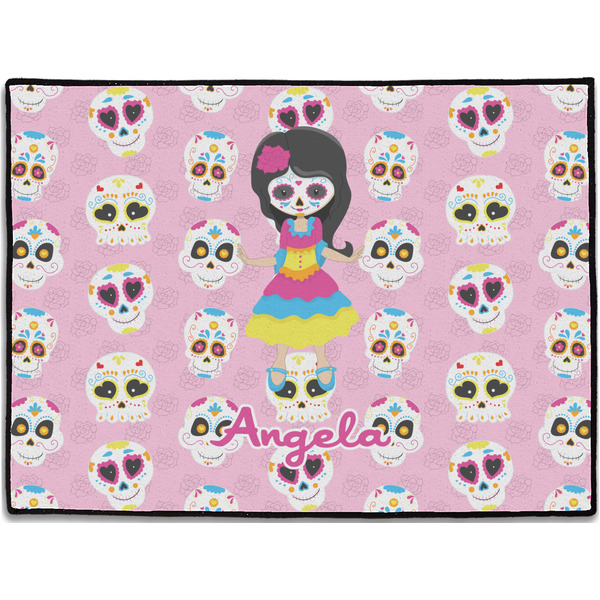 Custom Kids Sugar Skulls Door Mat (Personalized)