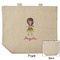 Kids Sugar Skulls Reusable Cotton Grocery Bag - Front & Back View