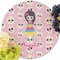 Kids Sugar Skulls Round Linen Placemats - Front (w flowers)