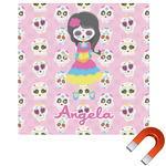 Kids Sugar Skulls Square Car Magnet - 6" (Personalized)