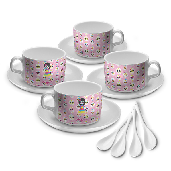 Custom Kids Sugar Skulls Tea Cup - Set of 4 (Personalized)