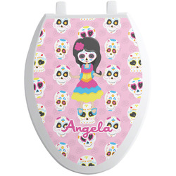 Kids Sugar Skulls Toilet Seat Decal - Elongated (Personalized)