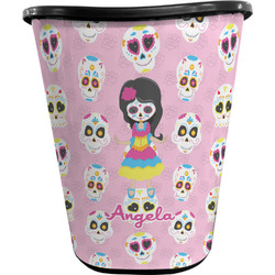 Kids Sugar Skulls Waste Basket - Double Sided (Black) (Personalized)