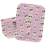 Kids Sugar Skulls Burp Cloths - Fleece - Set of 2 w/ Name or Text