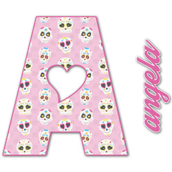 Kids Sugar Skulls Name & Initial Decal - Up to 18"x18" (Personalized)