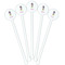 Kids Sugar Skulls White Plastic 5.5" Stir Stick - Fan View