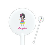 Kids Sugar Skulls 5.5" Round Plastic Stir Sticks - White - Double Sided (Personalized)