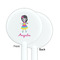 Kids Sugar Skulls White Plastic 5.5" Stir Stick - Single Sided - Round - Front & Back