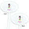 Kids Sugar Skulls White Plastic 7" Stir Stick - Double Sided - Oval - Front & Back