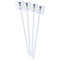 Kids Sugar Skulls White Plastic Stir Stick - Double Sided - Square - Front