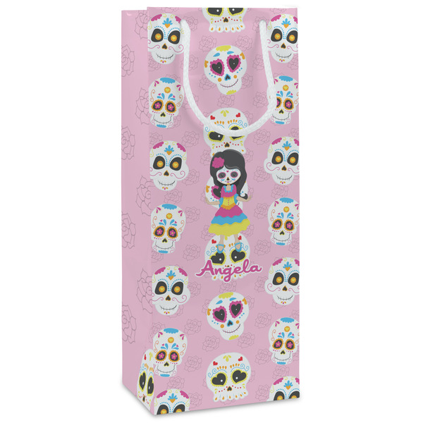 Custom Kids Sugar Skulls Wine Gift Bags - Matte (Personalized)