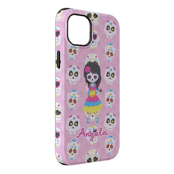 Custom Kids Sugar Skulls iPhone Case - Rubber Lined - iPhone 14 Plus (Personalized)