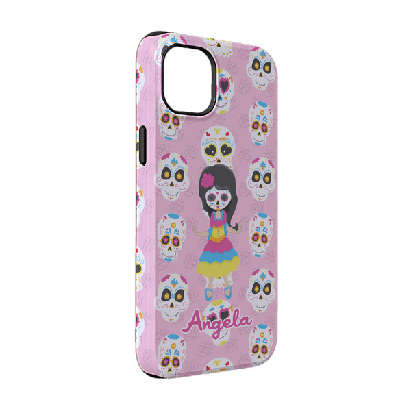 Custom Kids Sugar Skulls iPhone Case - Rubber Lined - iPhone 14 Pro (Personalized)