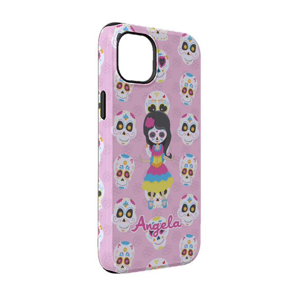 Custom Kids Sugar Skulls iPhone Case - Rubber Lined - iPhone 14 (Personalized)