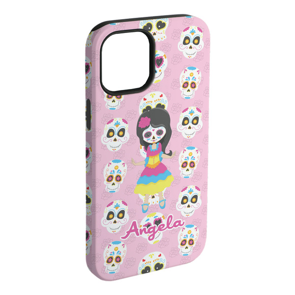 Custom Kids Sugar Skulls iPhone Case - Rubber Lined - iPhone 15 Plus (Personalized)