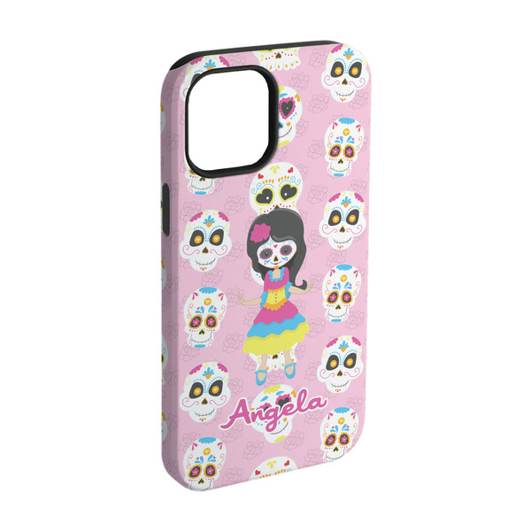 Custom Kids Sugar Skulls iPhone Case - Rubber Lined - iPhone 15 Pro (Personalized)