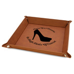 High Heels Faux Leather Dice Tray - 9" x 9" - Rawhide