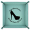 High Heels 9" x 9" Teal Leatherette Snap Up Tray - FOLDED