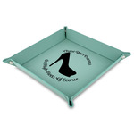 High Heels Faux Leather Dice Tray - 9" x 9"  - Teal