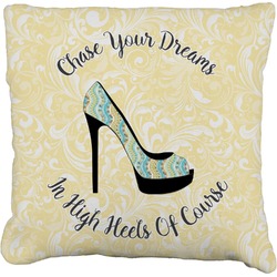 High Heels Faux-Linen Throw Pillow 16"