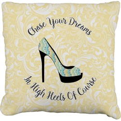 High Heels Faux-Linen Throw Pillow 20"