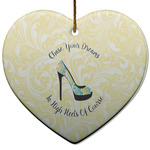 High Heels Heart Ceramic Ornament