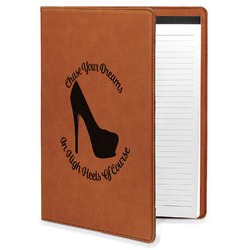 High Heels Leatherette Portfolio with Notepad - Large - Single Sided