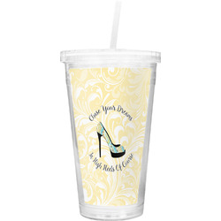 High Heels Double Wall Tumbler with Straw