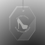 High Heels Engraved Glass Ornament - Octagon