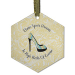 High Heels Flat Glass Ornament - Hexagon