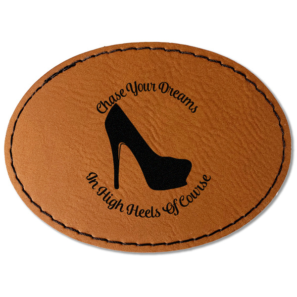 Custom High Heels Faux Leather Iron On Patch - Oval