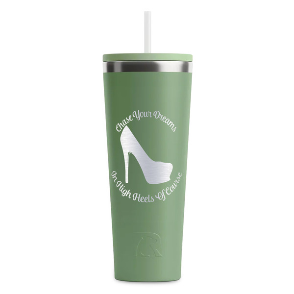 Custom High Heels RTIC Everyday Tumbler with Straw - 28oz - Light Green - Single-Sided