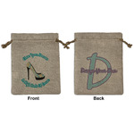 High Heels Medium Burlap Gift Bag - Front & Back