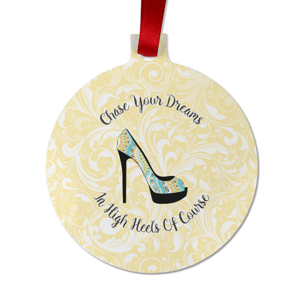 Custom High Heels Metal Ball Ornament - Double Sided