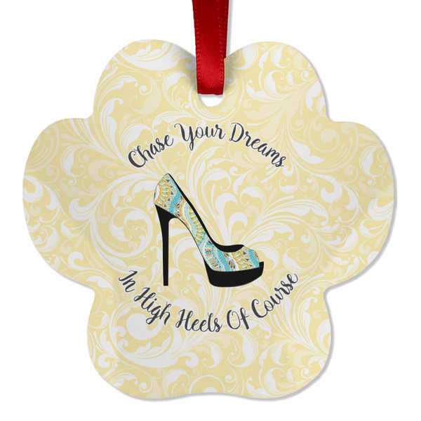 Custom High Heels Metal Paw Ornament - Double Sided