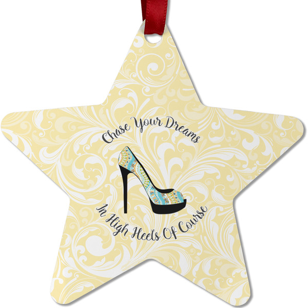 Custom High Heels Metal Star Ornament - Double Sided