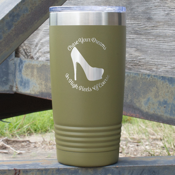 Custom High Heels 20 oz Stainless Steel Tumbler - Olive - Double Sided