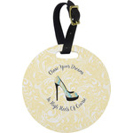 High Heels Plastic Luggage Tag - Round