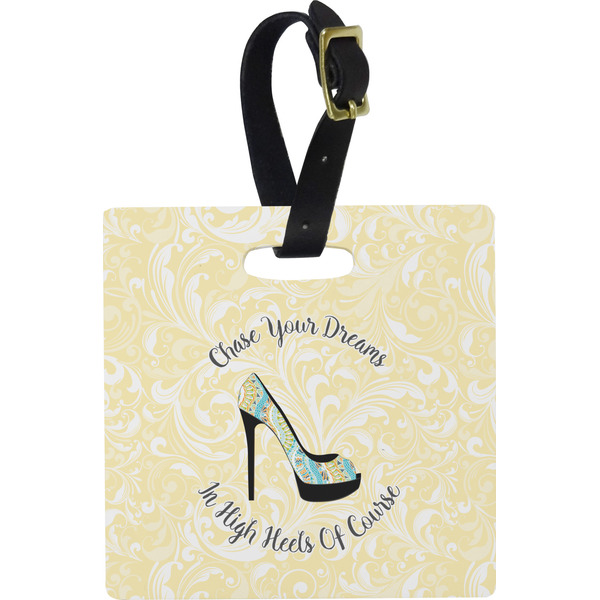 Custom High Heels Plastic Luggage Tag - Square