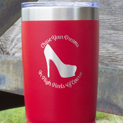 High Heels 20 oz Stainless Steel Tumbler - Red - Single Sided