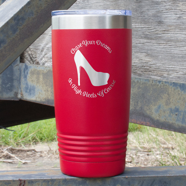 Custom High Heels 20 oz Stainless Steel Tumbler - Red - Double Sided