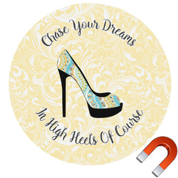 High Heels Round Car Magnet - 6"