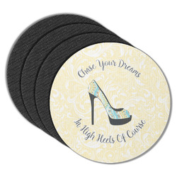 High Heels Round Rubber Backed Coasters - Set of 4